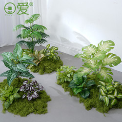 Simulated Green Plants for Landscaping, Spring Atmosphere, Fake Moss Plants for Decorative Landscaping, Bionic Indoor Lawn Arrangement under Stairs Simulated Green Plants for Landscaping, Spring Atmosphere, Fake Moss Plants for Decorative Landscaping, Bionic Indoor Lawn Arrangement under Stairs