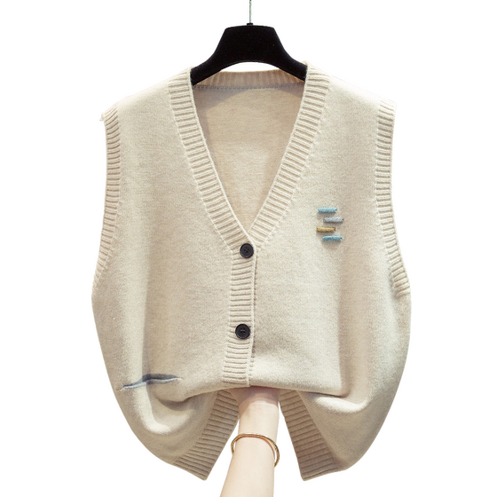 V-neck knitted cardigan vest vest women 2025 autumn and winter new loose outer wear horse clip layered sweater vest trendy
V-neck knitted cardigan vest vest women 2025 autumn and winter new loose outer wear horse clip layered sweater vest trendy