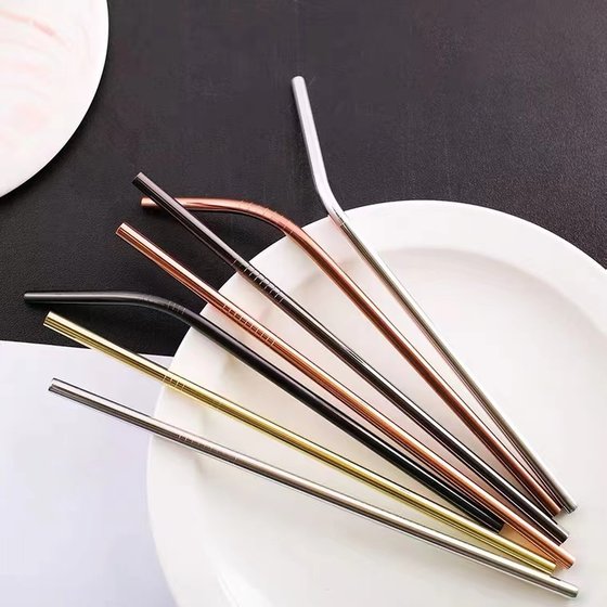 Circular use of 304 stainless steel straws creative net red straw environmental protection metal straw 21cm milk tea straws Circular use of 304 stainless steel straws creative net red straw environmental protection metal straw 21cm milk tea straws
