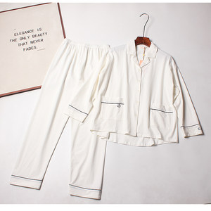 95% combed cotton spring and autumn pure cotton women's pajamas for women, long-sleeved home clothes, new style 
95% combed cotton spring and autumn pure cotton women's pajamas for women, long-sleeved home clothes, new style