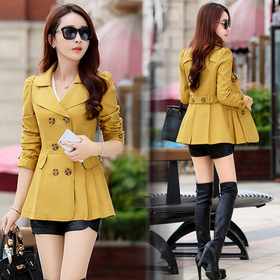 Deep dependence 2023 autumn and winter new large size women's clothing autumn and winter fashion slim -fitting heating trench coat 5887 Deep dependence 2023 autumn and winter new large size women's clothing autumn and winter fashion slim -fitting heating trench coat 5887