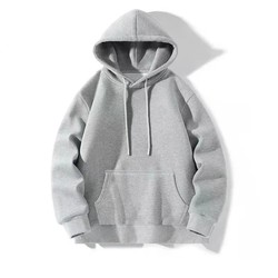 Heavyweight Pure Cotton Solid Color Fleece-Lined Hooded Sweatshirt for Men and Women, Autumn and Winter Trendy Loose New Style Large Size Versatile Thickened Jacket Heavyweight Pure Cotton Solid Color Fleece-Lined Hooded Sweatshirt for Men and Women, Autumn and Winter Trendy Loose New Style Large Size Versatile Thickened Jacket