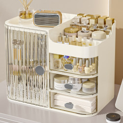 Cosmetic Storage Box with Mirror, High-End Luxury Storage Rack, Dust-Proof Skin Care Product, Facial Mask, Dressing Table, Makeup Box Cosmetic Storage Box with Mirror, High-End Luxury Storage Rack, Dust-Proof Skin Care Product, Facial Mask, Dressing Table, Makeup Box