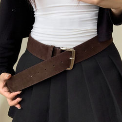 Korean Retro Simple Versatile Wide Belt for Women 2025 New Style High-End Belt for Dresses and Jeans Korean Retro Simple Versatile Wide Belt for Women 2025 New Style High-End Belt for Dresses and Jeans