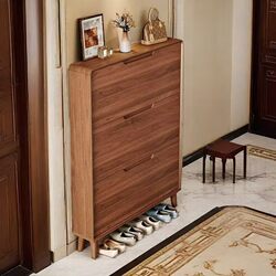 New Chinese-Style Ultra-Thin Flip-Top Small Minimalist Shoe Cabinet in Walnut Color for Home Entrance Indoor Storage Narrow Shoe Rack New Chinese-Style Ultra-Thin Flip-Top Small Minimalist Shoe Cabinet in Walnut Color for Home Entrance Indoor Storage Narrow Shoe Rack
