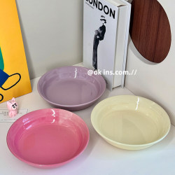 Ceramic Plate, Household Dish Plate, Simple Deep Plate, Breakfast Plate, Creative Salad Plate, Fruit Plate, Tableware, Snack Plate Ceramic Plate, Household Dish Plate, Simple Deep Plate, Breakfast Plate, Creative Salad Plate, Fruit Plate, Tableware, Snack Plate