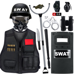 Children's school kindergarten explosion-proof security suit anti-riot supplies stick fork anti-terrorism shield helmet vest equipment Children's school kindergarten explosion-proof security suit anti-riot supplies stick fork anti-terrorism shield helmet vest equipment