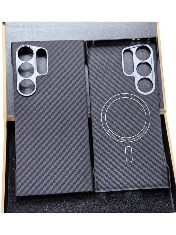 S24, S24 Plus, S24 Ultra Rimless Borderless Frame Lightweight Magnetic Hollow Heatsink Heat Dissipation Carbon Fiber Samsung