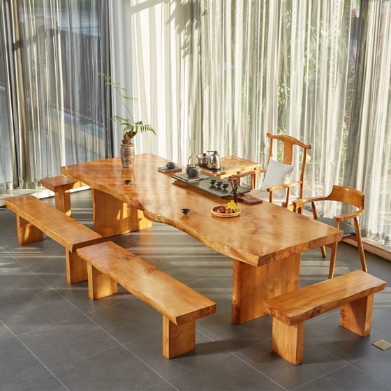 Solid wood coffee table and chair combination simple modern large board table log tea table office Kung Fu drink tea and tea table
Solid wood coffee table and chair combination simple modern large board table log tea table office Kung Fu drink tea and tea table