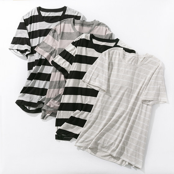 D62-3 Summer new men's and women's short-sleeved tops loose and fashionable striped round neck large size cool thin T-shirt
D62-3 Summer new men's and women's short-sleeved tops loose and fashionable striped round neck large size cool thin T-shirt
