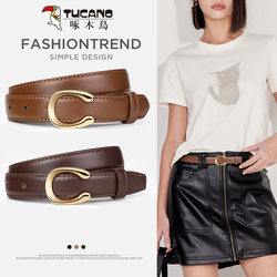 Woodpecker Belt Women's 2025 New arrival with Denim Belt Genuine Leather Women's Belt Fashionable All-match Decorative Women Woodpecker Belt Women's 2025 New arrival with Denim Belt Genuine Leather Women's Belt Fashionable All-match Decorative Women