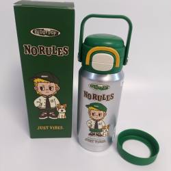 Cup Bear children's thermos cup with double drinking straws Cup Bear children's thermos cup with double drinking straws