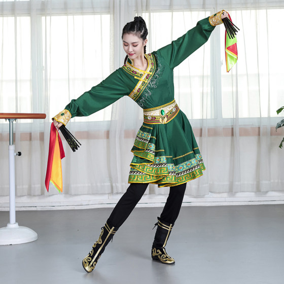 Yi Kao Mongolian Chopsticks Dance Dress Women's Dress Training Clothing New Grading Mongolian Stage Performance Ethnic Clothing Yi Kao Mongolian Chopsticks Dance Dress Women's Dress Training Clothing New Grading Mongolian Stage Performance Ethnic Clothing