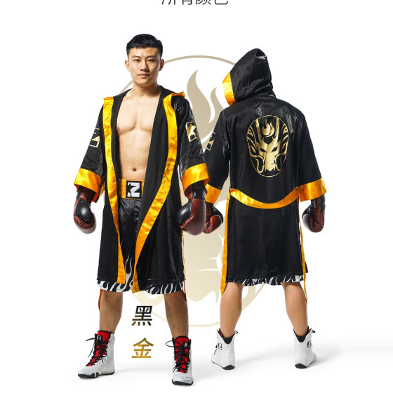 Adult gold-hot boxing match appearance cloak fighting robe appearance cloak Muay Thai Sanda Hooded robe
Adult gold-hot boxing match appearance cloak fighting robe appearance cloak Muay Thai Sanda Hooded robe