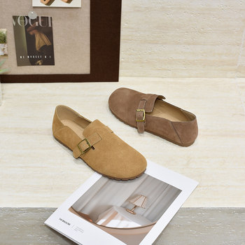 Da Yaya Large Size Women's Shoes Cowhide Flat Birken Shoes
 Da Yaya Large Size Women's Shoes Cowhide Flat Birken Shoes