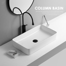 Nordic-Style Ceramic Countertop Basin Rectangular Washbasin Single Basin Bathroom Face Wash Basin Home Light Luxury Style Nordic-Style Ceramic Countertop Basin Rectangular Washbasin Single Basin Bathroom Face Wash Basin Home Light Luxury Style