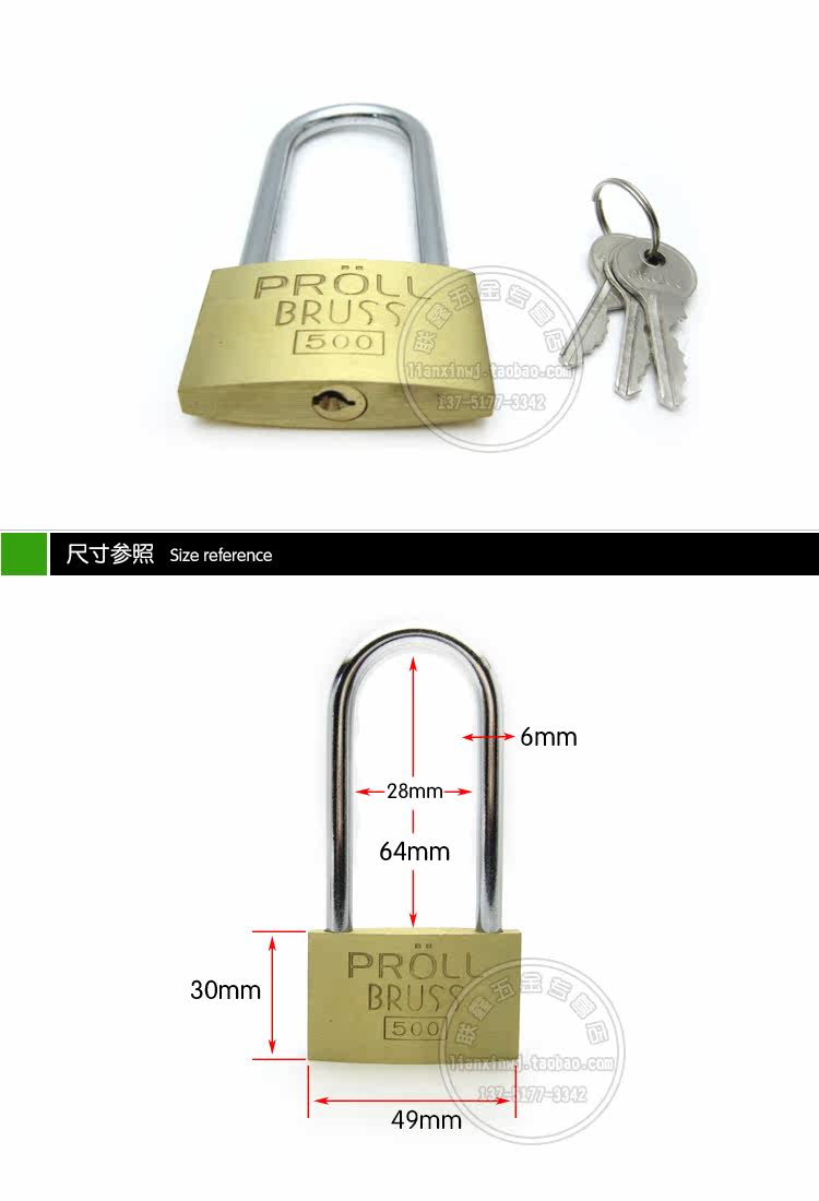 Купить Замок навесной Удлиненные медный замок Замок Замок Замок маркер ...