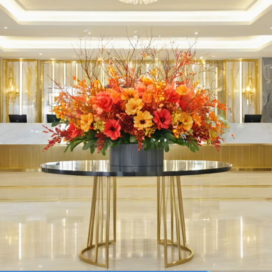 Restaurant round table decoration lobby flower stand art hall middle flower table hotel flower table entrance entrance entrance end viewing platform Restaurant round table decoration lobby flower stand art hall middle flower table hotel flower table entrance entrance entrance end viewing platform