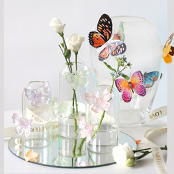 Original Colorful Three-Dimensional Butterfly Vase Ornament, Fresh and Light Luxury with a High-End Feel, Living Room Glass Hydroponic Vase Flower Arrangement Device Original Colorful Three-Dimensional Butterfly Vase Ornament, Fresh and Light Luxury with a High-End Feel, Living Room Glass Hydroponic Vase Flower Arrangement Device