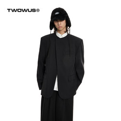 Twowus24Aw New High-End Simple Round-Neck Suit with Loose Shoulder Pads, Casual and Versatile for Both Men and Women Twowus24Aw New High-End Simple Round-Neck Suit with Loose Shoulder Pads, Casual and Versatile for Both Men and Women