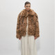 DukeCat/imported fox fur coat for women, temperament leopard print horn buckle warm fur coat DukeCat/imported fox fur coat for women, temperament leopard print horn buckle warm fur coat