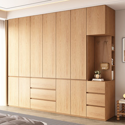 Solid Wood Wardrobe For Home Bedroom Swing Door Adult Combination Economical Segmented Upper and Lower Drawer Cabinet Storage Wardrobe Solid Wood Wardrobe For Home Bedroom Swing Door Adult Combination Economical Segmented Upper and Lower Drawer Cabinet Storage Wardrobe