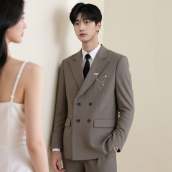 Woodpecker Acetate Wool Premium Suit Wedding Engagement Gentleman Fashion Double-Breasted Suit Set Men's Groom Woodpecker Acetate Wool Premium Suit Wedding Engagement Gentleman Fashion Double-Breasted Suit Set Men's Groom