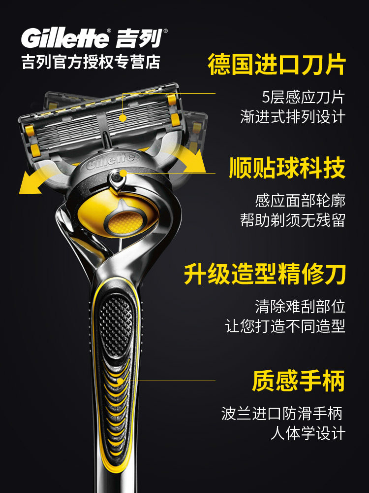 질레트 교활한 블레이드 프로텍터 엣지 스피드 5 블레이드 남성용 GEELY 수동 면도기 5 레이어 블레이드 면도 헤드-