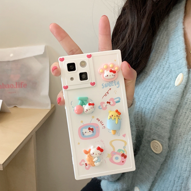 Cute HelloKitty 3DSoft Girls 15, 14, 13, 12, 11 iPhone Case