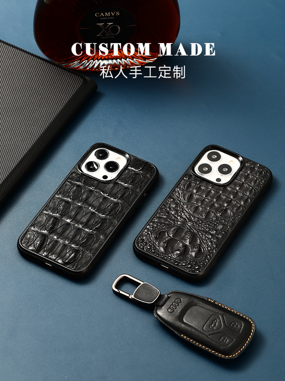 Crocodile Pattern Genuine Leather Luxury MagSafe 15, 14, 13, 12 iPhone Case