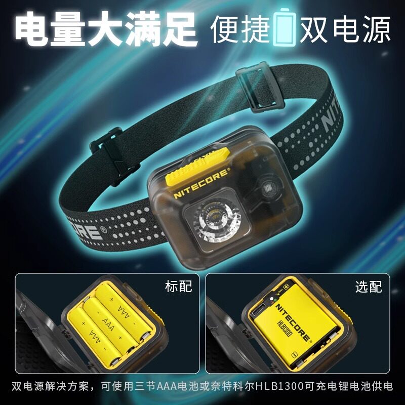 NITECORE NITE COLE 헤드램프 크로스컨트리 러닝 아웃도어 경량 강한 빛 슈퍼 브라이트 등산 웨어러블 헤드램프 HA13-