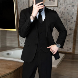 Men's Slim-Fit Business Casual Professional Formal Suit Jacket for College Students, Interviews, Groomsmen, and Grooms Men's Slim-Fit Business Casual Professional Formal Suit Jacket for College Students, Interviews, Groomsmen, and Grooms