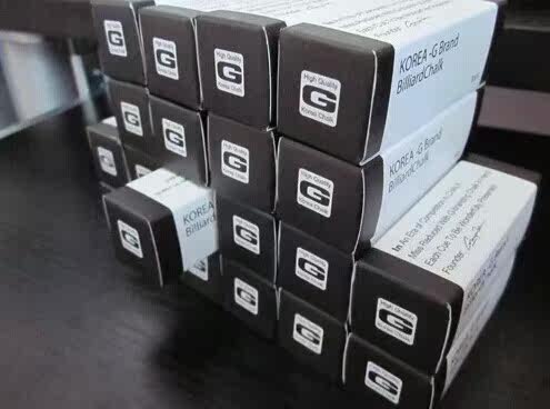 Мел для кия 韩国g牌巧克粉中式黑8 英式小头杆斯诺克浅绿色干性巧粉 Jassinry