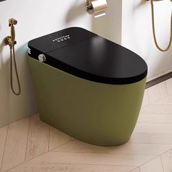 Retro Green Color Smart Toilet, Fully Automatic, All-In-One, Household, No Water Pressure Restrictions, Burgundy Color, Wall-Mountable Retro Green Color Smart Toilet, Fully Automatic, All-In-One, Household, No Water Pressure Restrictions, Burgundy Color, Wall-Mountable