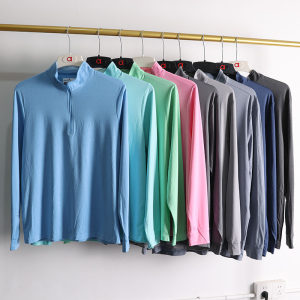 UPF30 sun protection outdoor long sleeve half zipper golf uniform breathable elastic quick-drying Golf pullover A83 
UPF30 sun protection outdoor long sleeve half zipper golf uniform breathable elastic quick-drying Golf pullover A83