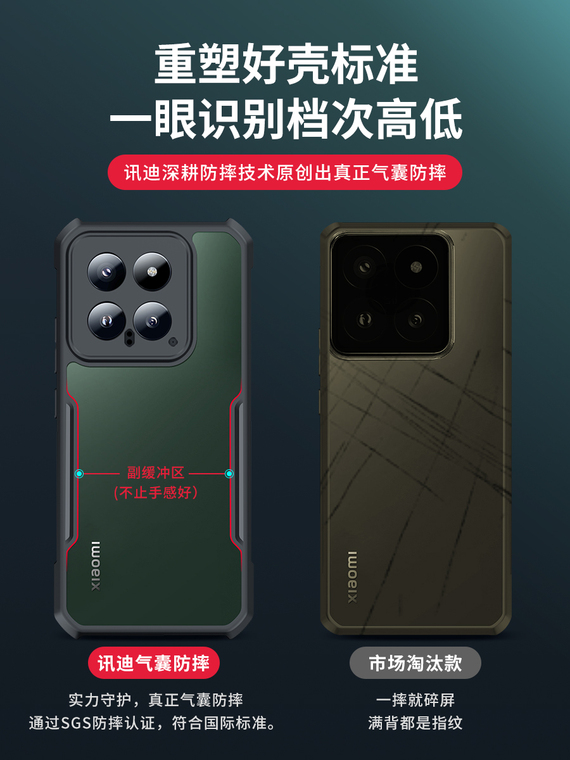 Xundd Airbag Corner Protection Premium Tough Shockproof Transparent Clear 15, 14, 13, 12 iPhone Case
