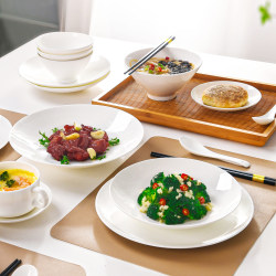 Pure White Bone China Tableware Set, Chinese Underglaze Color, High-End Household Use, Housewarming New Home Bowl and Plate Set, Luxurious Feel Pure White Bone China Tableware Set, Chinese Underglaze Color, High-End Household Use, Housewarming New Home Bowl and Plate Set, Luxurious Feel