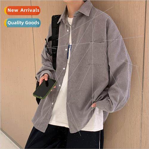 Spring and Autumn corduroy shirt mens long-sleeved casual ha Spring and Autumn corduroy shirt mens long-sleeved casual ha