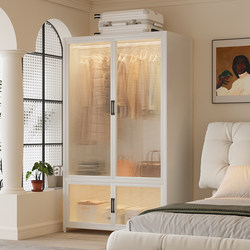 Wardrobe for Home Use in the Bedroom, Easy to Assemble, Small-Sized Steel Metal Iron Art Clothes Storage Cabinet, Sturdy and Durable Wardrobe for Home Use in the Bedroom, Easy to Assemble, Small-Sized Steel Metal Iron Art Clothes Storage Cabinet, Sturdy and Durable