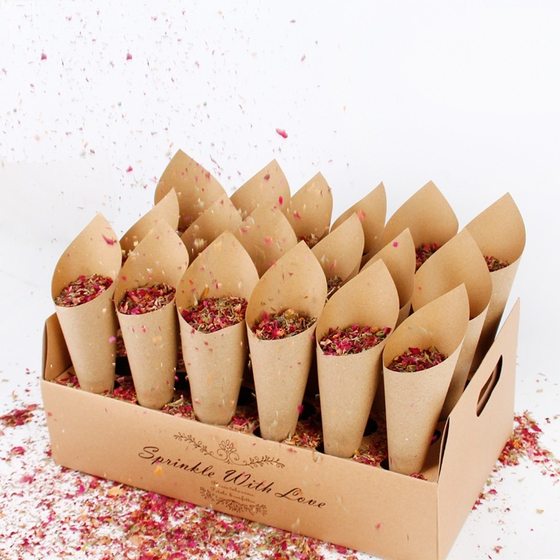 Wedding paper cone box Wedding paper cone tube Kraft paper decorative petal confetti tray Natural Confetti
Wedding paper cone box Wedding paper cone tube Kraft paper decorative petal confetti tray Natural Confetti