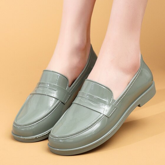 Fashionable plastic rain shoes for women versatile loafers flat sole wear non-slip soft sole waterproof comfortable single shoes for women working shoes
Fashionable plastic rain shoes for women versatile loafers flat sole wear non-slip soft sole waterproof comfortable single shoes for women working shoes