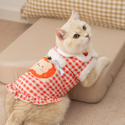 Cat plaid pocket petal collar vest Cat plaid pocket petal collar vest