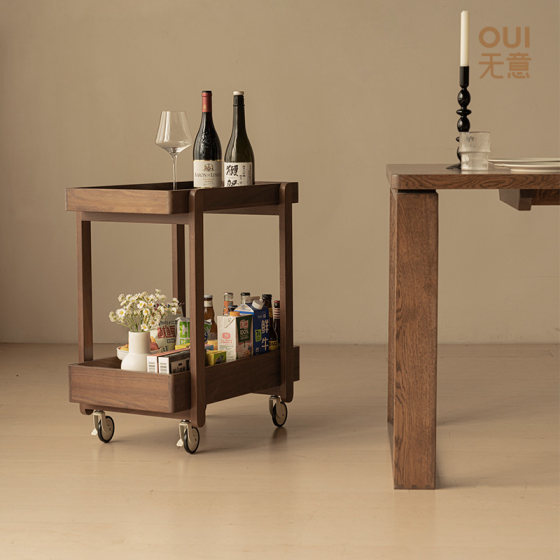 Black walnut small e-trolley movable sofa side solid wood small coffee table with wheeled living room corner
Black walnut small e-trolley movable sofa side solid wood small coffee table with wheeled living room corner