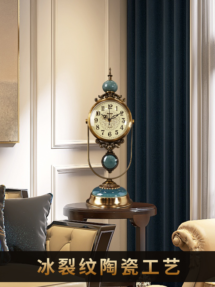 Ke&xin 22 ヨーロッパ風レトロ振り子時計 - 金属銅メッキ