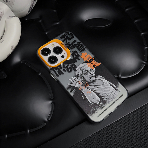 Orange — Salt Bae Einstein Funny Spoof Illustration 15, 14, 13, 12 iPhone Case