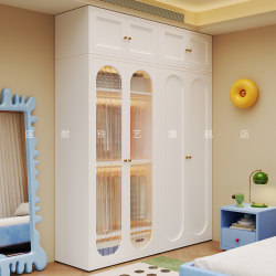 French-Style Metal Wardrobe for Home Use in Small Apartments, Ready-Made Wrought Iron Storage Cabinet, Iron Cabinet, Children's Bedroom Storage Cabinet French-Style Metal Wardrobe for Home Use in Small Apartments, Ready-Made Wrought Iron Storage Cabinet, Iron Cabinet, Children's Bedroom Storage Cabinet