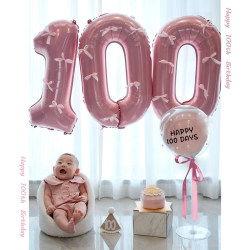 Baby Girl 100 Days Full Month Celebration 100-Day Banquet Decoration Photo Props Scene Setup Baby 30 Number Balloons Baby Girl 100 Days Full Month Celebration 100-Day Banquet Decoration Photo Props Scene Setup Baby 30 Number Balloons