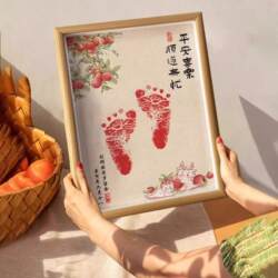 Dragon baby full moon hand and foot prints, 100-day baby commemorative photo frame, ritual supplies, ink pads, one-year-old birth prints Dragon baby full moon hand and foot prints, 100-day baby commemorative photo frame, ritual supplies, ink pads, one-year-old birth prints