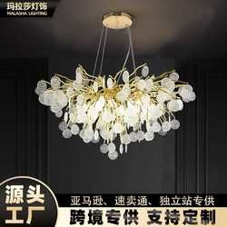 Living room light luxury crystal chandelier luxury atmospheric dining room art branch light European villa French chandelier Living room light luxury crystal chandelier luxury atmospheric dining room art branch light European villa French chandelier