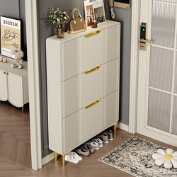 Cream-Style Ultra-Thin Tipping Shoe Cabinet for Home Entrance Indoor 2025 New Popular Model Entryway Cabinet Integrated Shoe Rack Cream-Style Ultra-Thin Tipping Shoe Cabinet for Home Entrance Indoor 2025 New Popular Model Entryway Cabinet Integrated Shoe Rack